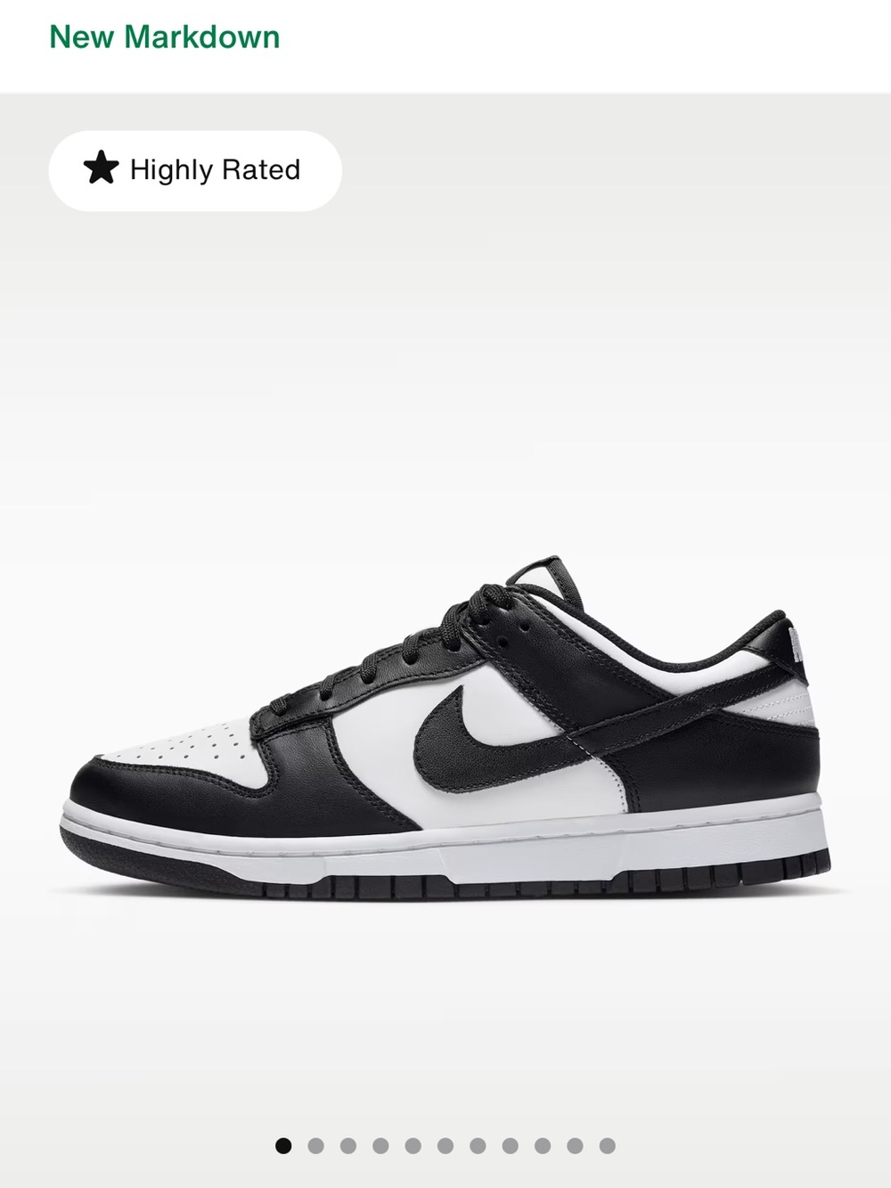 Nike Black and White Dunk Low Skate Shoe